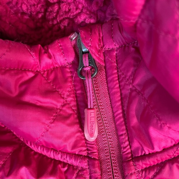 L.L. Bean Quilted Vest 1X Hot Pink Magenta Zip Pockets Fleece Lined - Picture 8 of 16